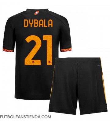 AS Roma Paulo Dybala #21 Tercera Equipación Niños 2023-24 Manga Corta (+ Pantalones cortos)